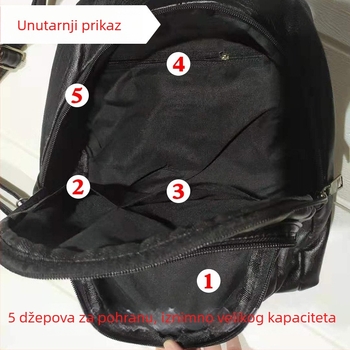 Ženski ruksak od PU kože s ispranim izgledom, dvostruka upotreba (ruksak i torba preko prsa)