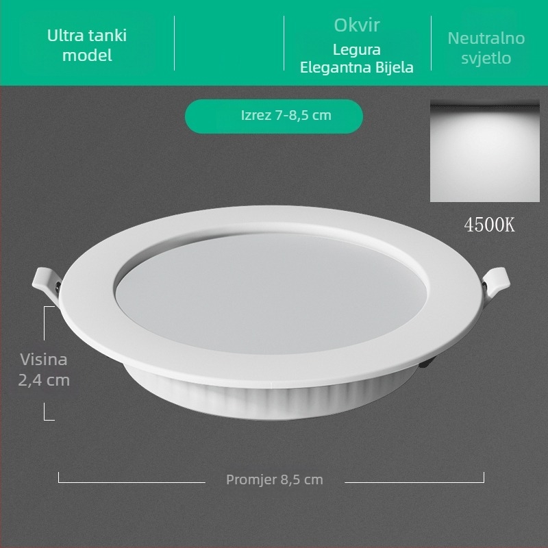LED ugrađeni downlight s antirefleksijom, 3–5W i 7–10W, dnevni boravak, ugrađeni dizajn