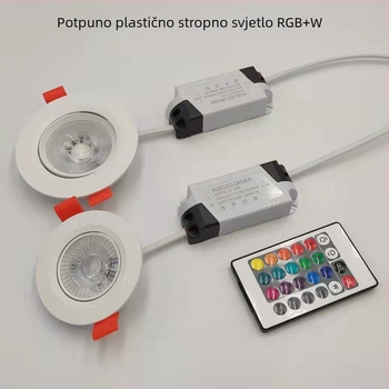 RGB LED ugrađeni stropni downlight 3W s daljinskim upravljačem, aluminijsko kućište