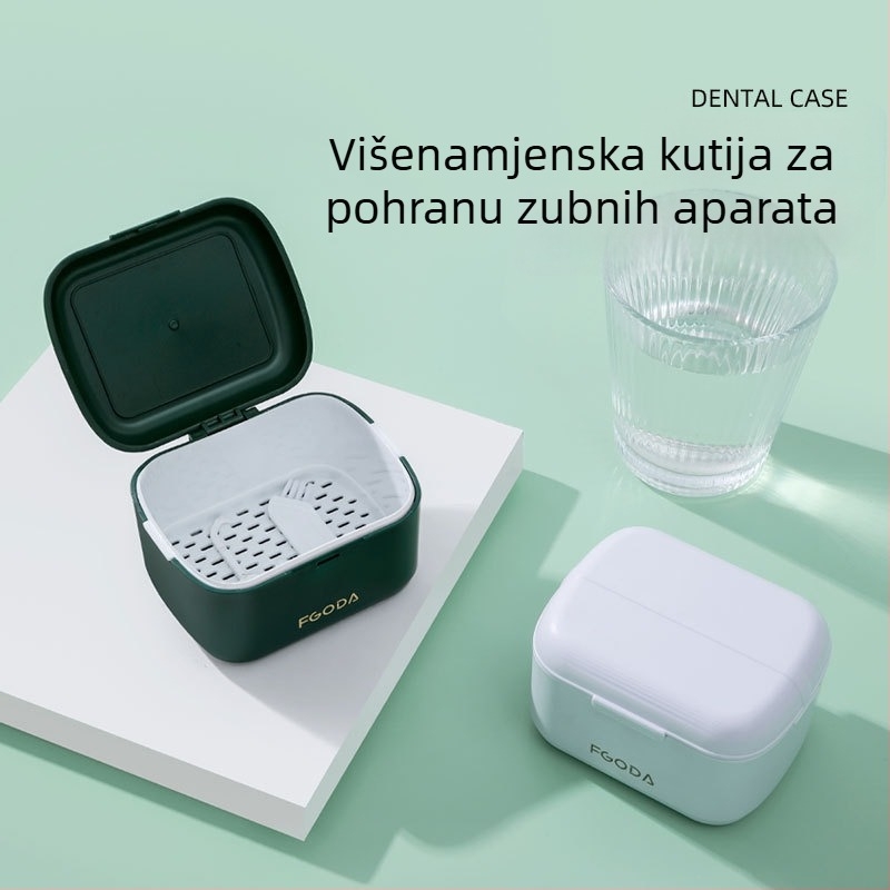 Višestruka dvostruka kvadratna kutija za retainer, ortodontski spremnik za pohranu s odvodom vode, prijenosna