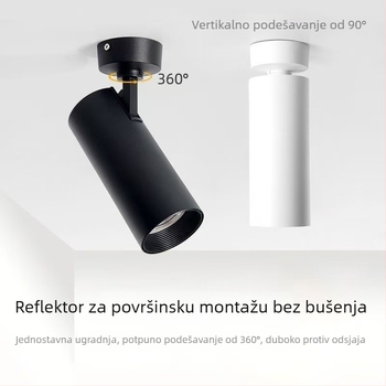 Površinski montirani LED spotovi za komercijalne pozadinske zidove, COB spotovi s podesivim kutem na stropu, novi reflektori za trgovine odjeće