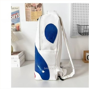 PU kožni ranac casual, velik kapacitet 20–35 L, unisex, za školu i putovanja, pogodan za 10-inčni laptop, motiv karikatura, najlonska podstava, remeni s zračnim jastučićima, proljeće 2025