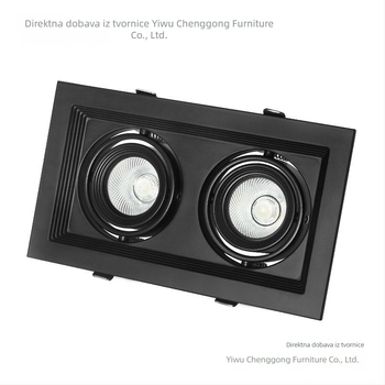 LED ugrađeni downlight s jednom, dvjema ili tri glavama, pravokutna rešetka, plafonsko svjetlo za dnevni boravak, novi model