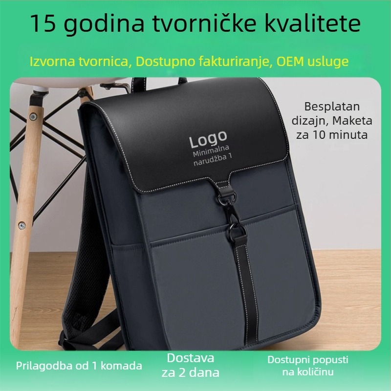 Muški ruksak za laptop 15,6 inča, poslovni stil, vodootporan i otporan na habanje od najlona