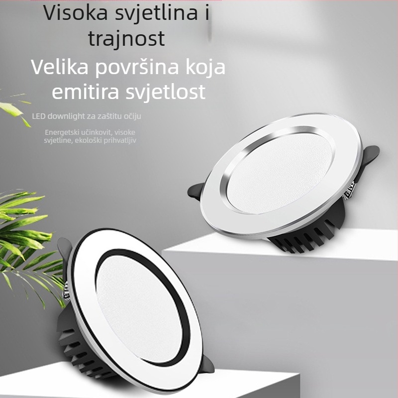 LED ugrađeni downlight visoke svjetline i bez treperenja za dnevni boravak i hodnik