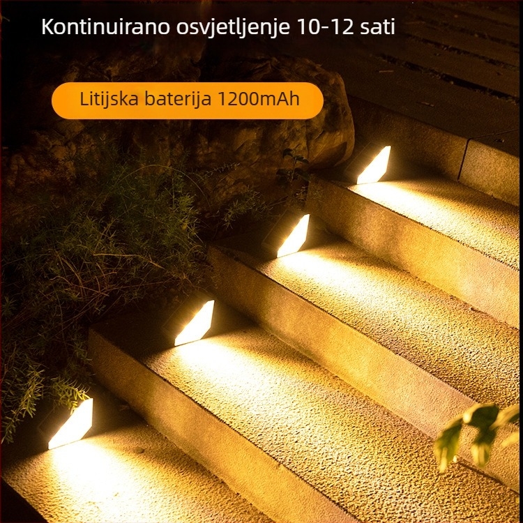 Solarna LED svjetiljka za stepenice, vodootporna IP65, vanjska upotreba, dvorište i šetnica