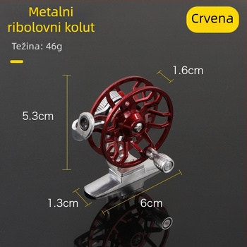 Sve-metalni ribolovni navijak s linijom i špulom, pogodan za fly fishing, ribolov na ledu i spinning