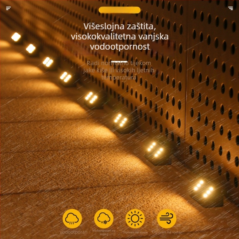 Solarna svjetla za stepenice za vanjsku upotrebu – vodootporno osvjetljenje stubišta i staza za vrt i dvorište
