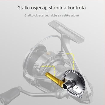 Novi model plitkog metalnog navijača s glatkim hodom za duga bacanja, spinning navijač s vijčanom ručkom za lov na mamce