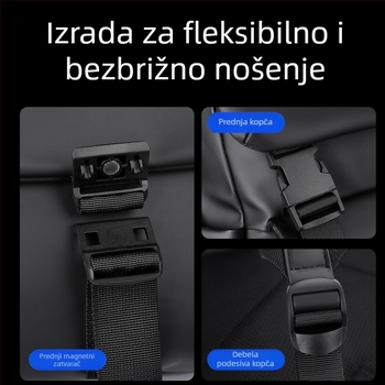 Poslovni ruksak s poklopcem, inovativan dizajn, stilizirani višefunkcionalni ruksak za 8-inčni prijenosnik