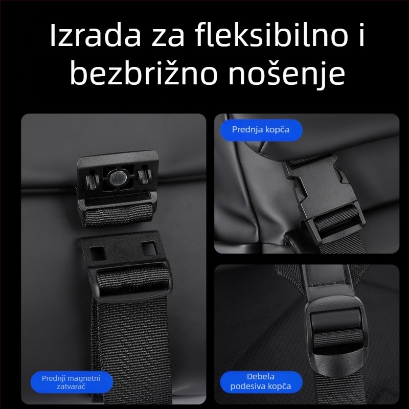 Poslovni ruksak s poklopcem, inovativan dizajn, stilizirani višefunkcionalni ruksak za 8-inčni prijenosnik