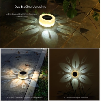 LED solarne vrtne svjetiljke za vanjske stepenice, ljepljivi montažni sustav, svjetla s senzorom za ogradu, vrtne lampe