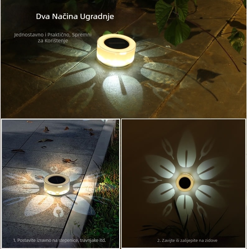LED solarne vrtne svjetiljke za vanjske stepenice, ljepljivi montažni sustav, svjetla s senzorom za ogradu, vrtne lampe