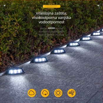 Solarne LED lampe za vanjske stepenice u dvorištu, dekorativno ambijentalno osvjetljenje za kućnu upotrebu, vodootporne svjetiljke za stepenice