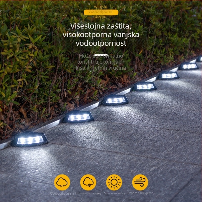 Solarne LED lampe za vanjske stepenice u dvorištu, dekorativno ambijentalno osvjetljenje za kućnu upotrebu, vodootporne svjetiljke za stepenice