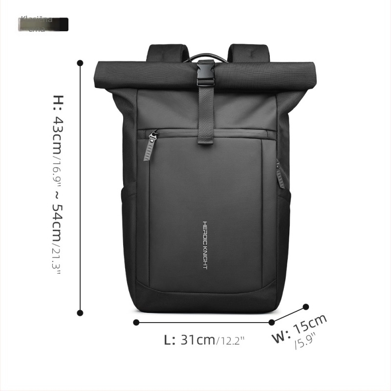 HeroicKnight Roll-Top ruksak za muškarce, kapacitet 20-35 L, za svakodnevnu i putnu upotrebu, 15-inčni prijenosnik, vodootporan Oxford materijal