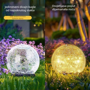 Solarna zemaljska lampa s teksturom napuklog uzorka za vanjsku upotrebu, vodootporna rasvjeta za vrt i dvorište