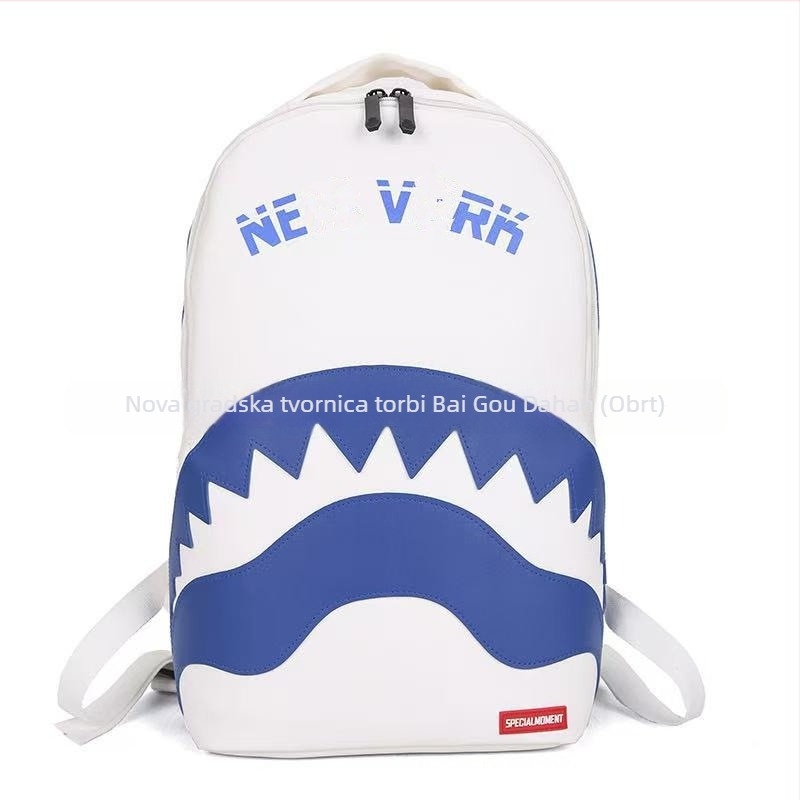 Školski ruksak s motivom morskog psa, unisex, najlon, 20–35 L, prostor za 10-inčni prijenosnik