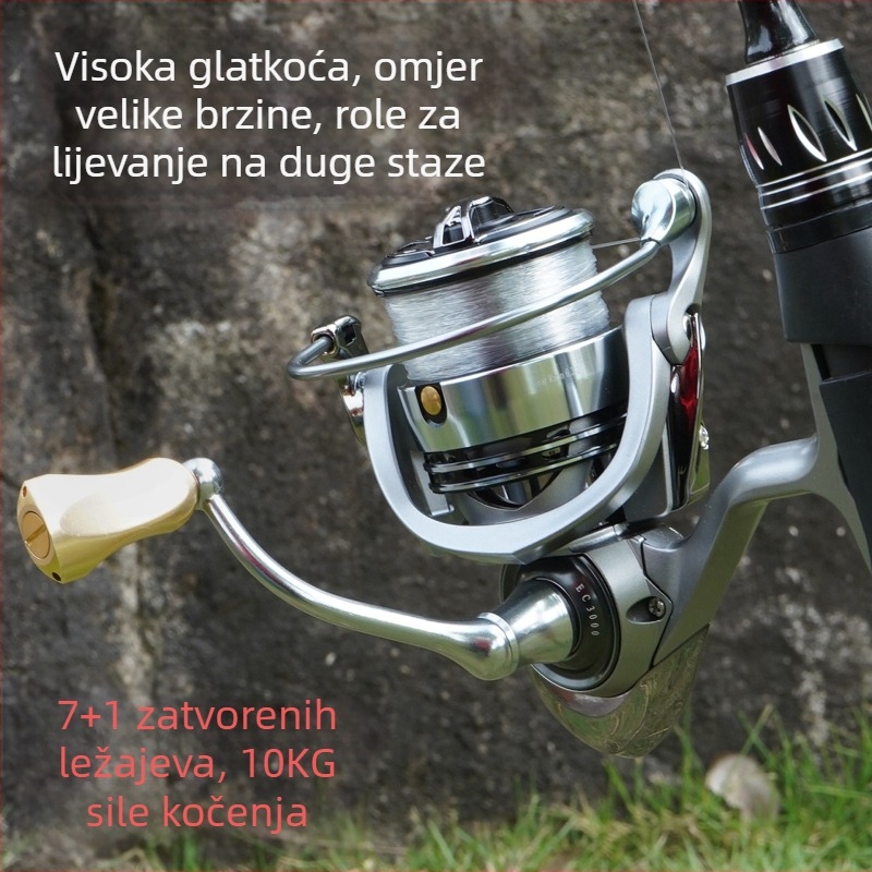 Chensheng Novi model spinning role, potpuno metalna konstrukcija, plitka špulja, duga bacanja, visoka brzina