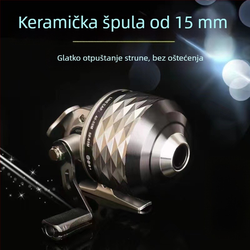 Set za pecanje iz prakše s White Shark 39 i Black Shark 39, metalna špulja, zaštita za ruku, riblje darts, za vanjsku upotrebu