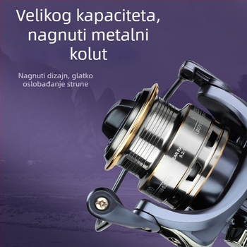 FIASST Luya špinning kolut za ribolov s mikro Cup ležajem, dvostruki ručni dio, metalni mehanizam za duga bacanja