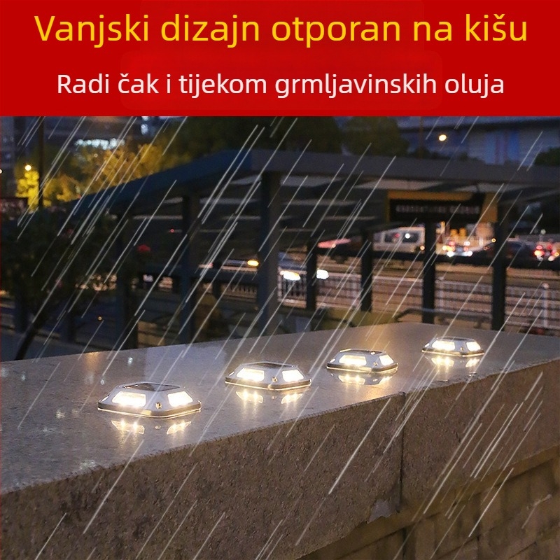 Solarna vanjska zidna svjetiljka za vrt i dvorište, vodootporna krajinska svjetiljka na stupu s ugradnim postoljem u tlo