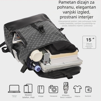 Unisex ranac od sintetičke nubuk kože za poslovna putovanja, velika kapaciteta 36–55 L, za 15-inčni laptop