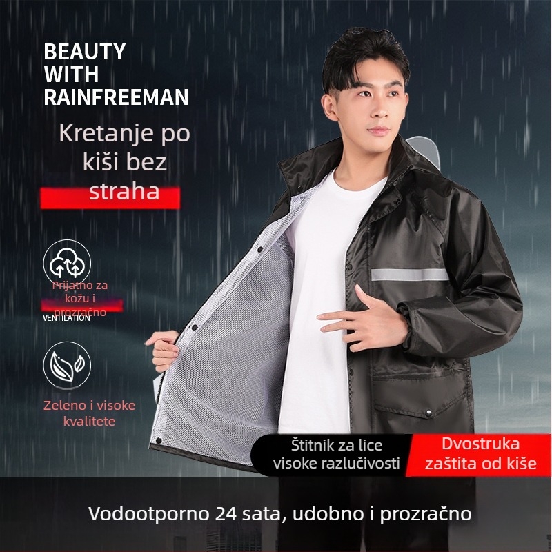 Dvodijelni set kišnog kaputa i hlača za bicikliste, unisex, potpuno prekrivanje tijela