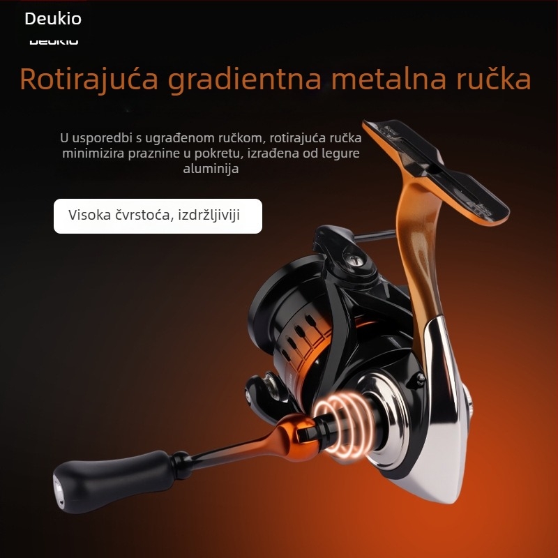 Spinning kolut za morski ribolov s gradijentnim metalnim završetkom