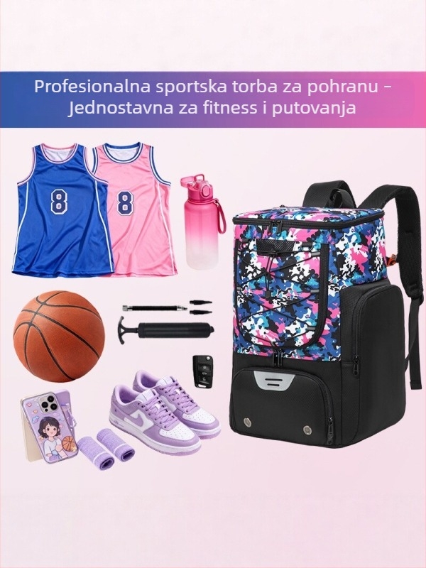 Studentski košarkaški ruksak s velikim kapacitetom, višenamjenski sportski ruksak za muškarce i žene, za mlade, vodootporan, s odjeljkom za cipele