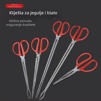 Nehrđajući čelik, hvatač s dugim držalom za hvatanje riba, rakova i predmeta