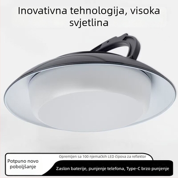 Solarna kamping lampa s ambijentalnim osvjetljenjem, vodootporna podzemna svjetlost za dvorište i šator, UFO disk svjetlo