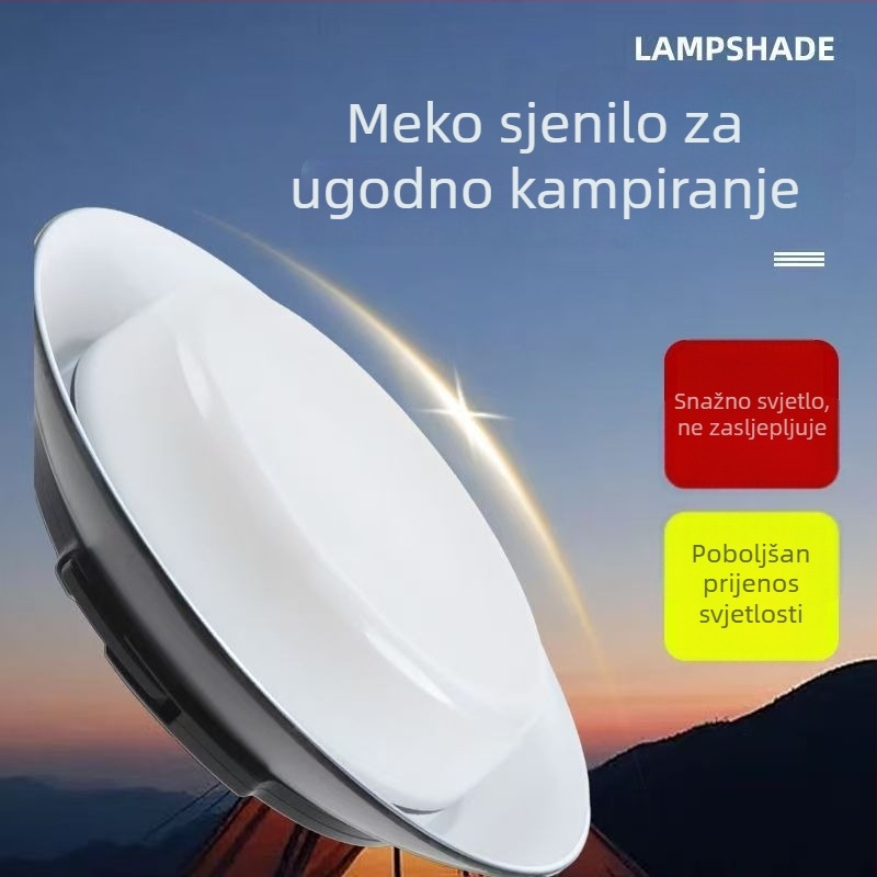 Solarna kamping lampa s ambijentalnim osvjetljenjem, vodootporna podzemna svjetlost za dvorište i šator, UFO disk svjetlo
