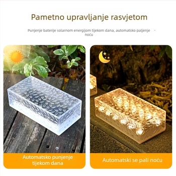 Solarne lampe u obliku ledenih blokova, pravokutne pločice za podnu rasvjetu, svjetla za stepenice u vrtu, LED podzemne rasvjetne, vodootporno za vanjsku upotrebu