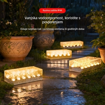 Solarne lampe u obliku ledenih blokova, pravokutne pločice za podnu rasvjetu, svjetla za stepenice u vrtu, LED podzemne rasvjetne, vodootporno za vanjsku upotrebu