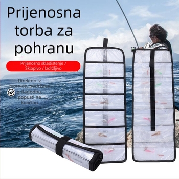 Torba za mamce za ribolov, tip rol, velika kapaciteta, prijenosna, prozirna, sklopiva, spremište opreme za ribolov