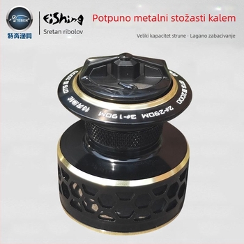 TEBEN špining kolut – nehrđajući čelik, potpuno metalno kućište, navijač za najl, otporan na morsku vodu, dugi domet bacanja, bez igranja
