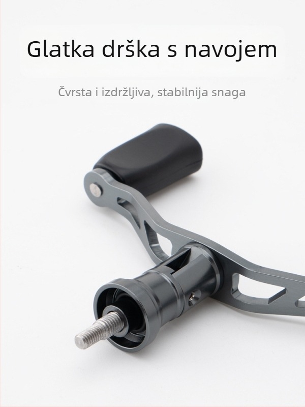Ručka za spinnerski navijač Hui Diao — vijčana ugradnja, sklopiva, dvostruka ručka, vodootporan metal