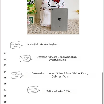 Graffiti školska torba s dizajnom japanske mačke, lagana, prozračna, izdržljive naramenice, velika zapremina za učenike