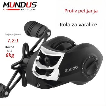 HAUT TON/Haodong špining kolut s omjerom prijenosa 7.2:1, dugi bacaj, zaštita od prekida najlona