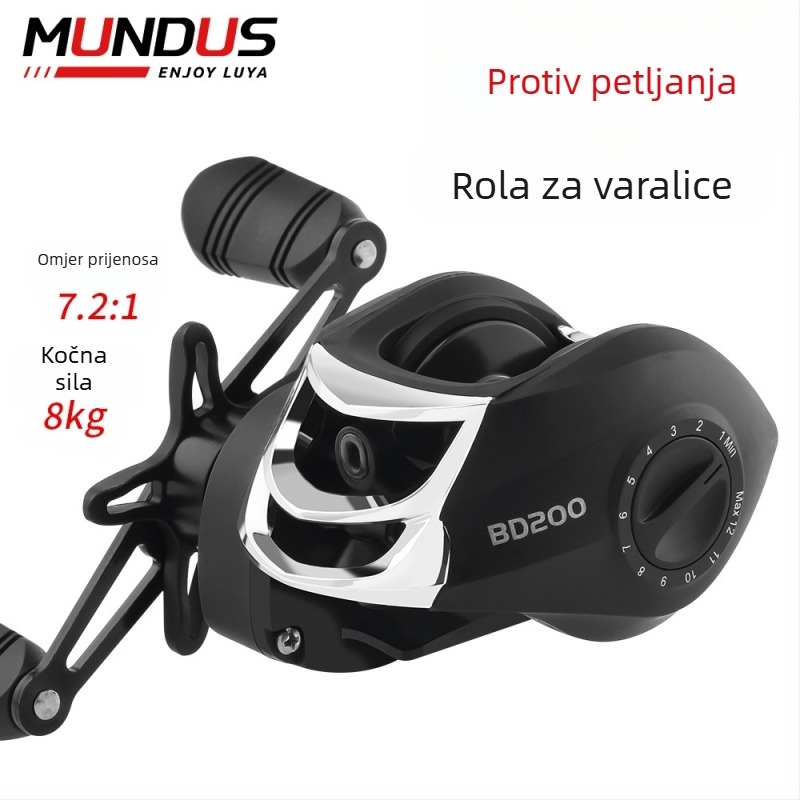 HAUT TON/Haodong špining kolut s omjerom prijenosa 7.2:1, dugi bacaj, zaštita od prekida najlona