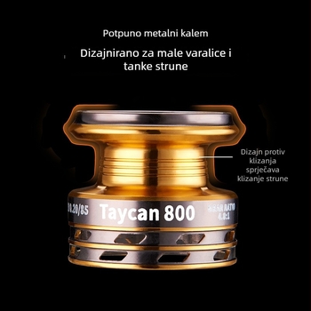 DEUKIO Cjelokovinski mikro spinning kolut — ultra lagan mini kolut za pecanje mamcima