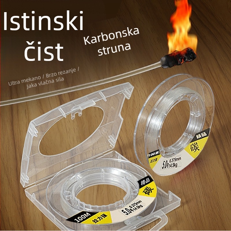 Glavna ribolovna linija od karbonskih vlakana, izuzetno jaka i meka, promjer 0.8, za morski i kameniti ribolov