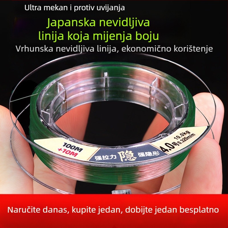 Glavna najlon linija za ribolov, visoke čvrstoće, 100 m, obojena nevidljiva linija za lov mamaca i morski ribolov