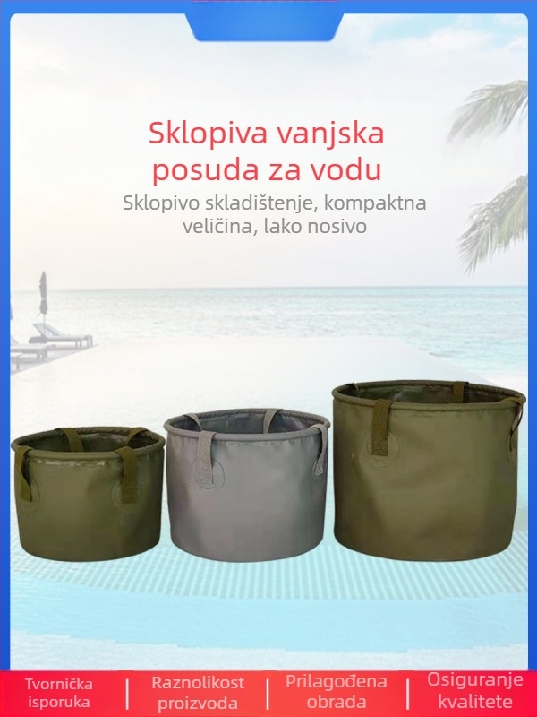Sklopiva kanta od 7-20 L za kampiranje i ribolov, prenosni umivaonik i kanta za kupanje stopala PVC