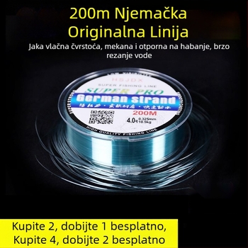 Nylon ribolovni konac, dužine 200 m, glavna linija i vodilica za morski ribolov te lov na umjetne mamce, izuzetna čvrstoća
