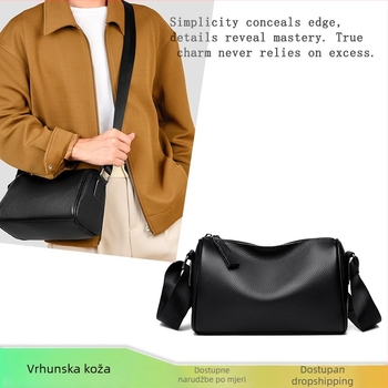 Muška crossbody torba od kože prve klase – minimalistički dizajn, poslovna i svakodnevna upotreba, velika zapremina, pogodna za 8-inčni prijenosnik
