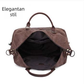 Vintage platnena torba s voskom i Crazy Horse kožom, torba preko ramena za dokumente, muška torba, velika zapremina, vodootporna i otporna na habanje