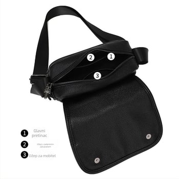 Unisex torba za preko ramena, mala kvadratna torba, mladenački gradski stil