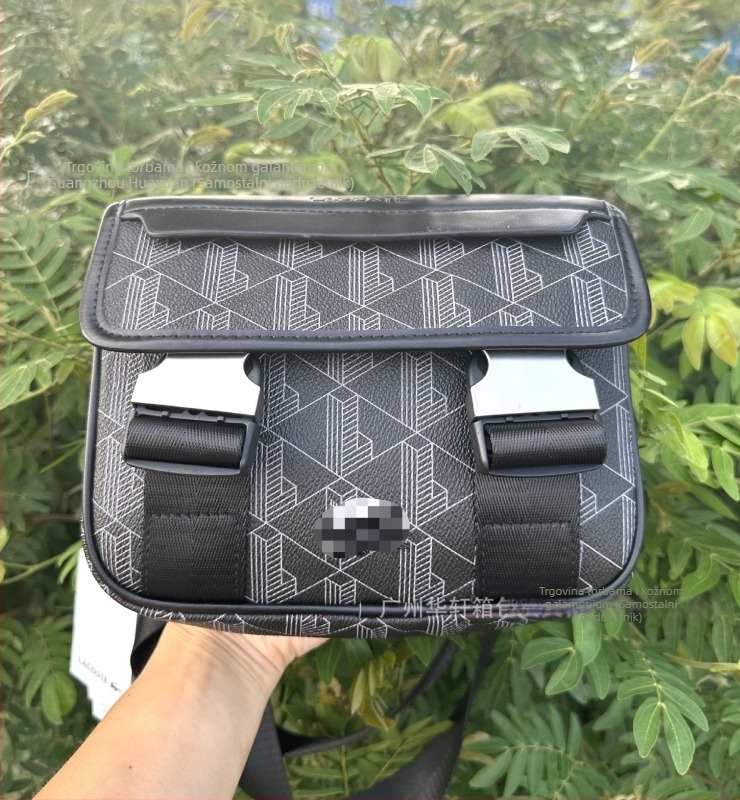 Muška crossbody torba preko ramena s preklopom, kvilting dizajn, PU materijal, velik kapacitet